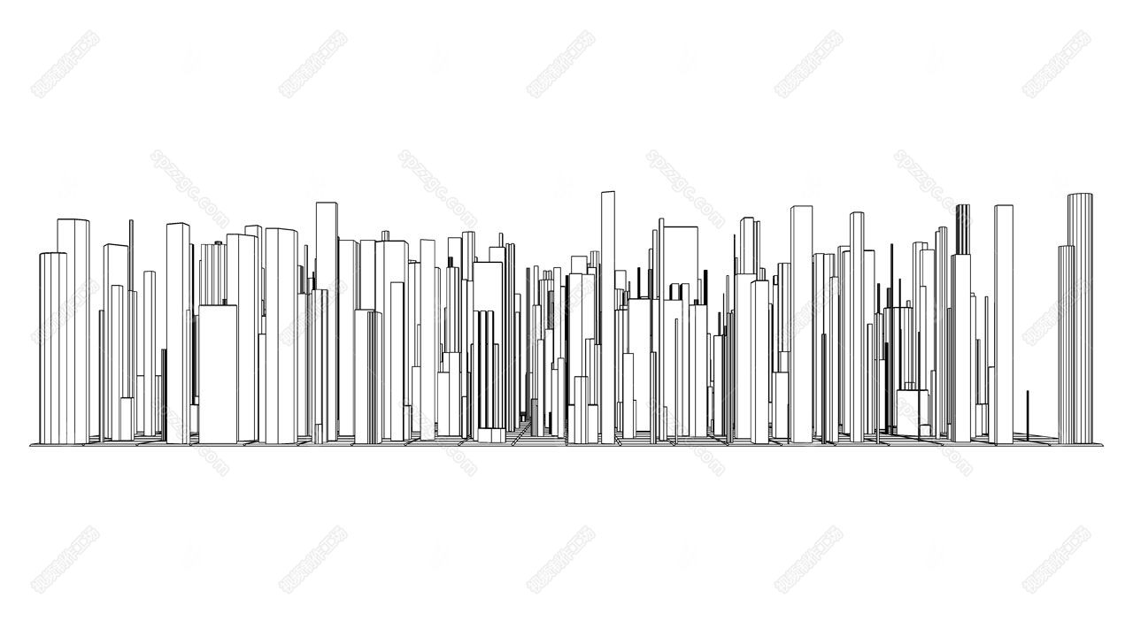 12个城市高楼大厦剪影天际轮廓线-3