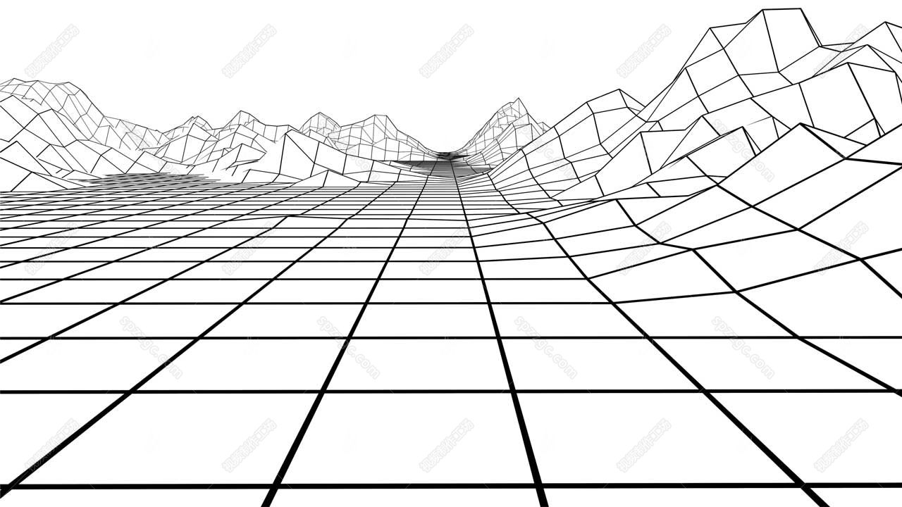 16简单栅格山脉线线条线框纹理-2