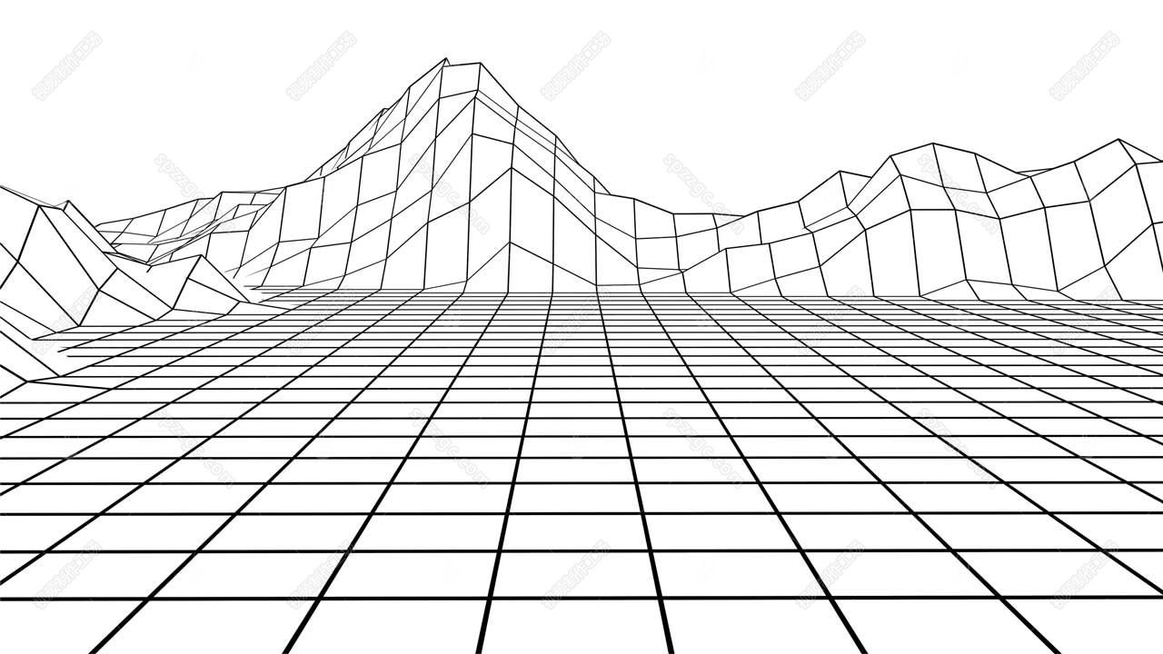 16简单栅格山脉线线条线框纹理-3