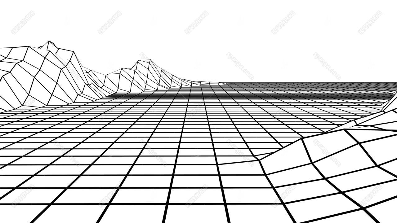 16简单栅格山脉线线条线框纹理-1