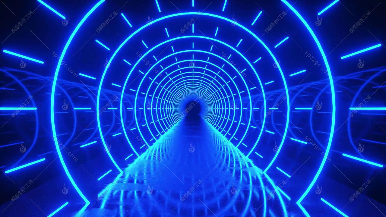 穿越时空隧道无限循环赛博朋克视频背景02-1